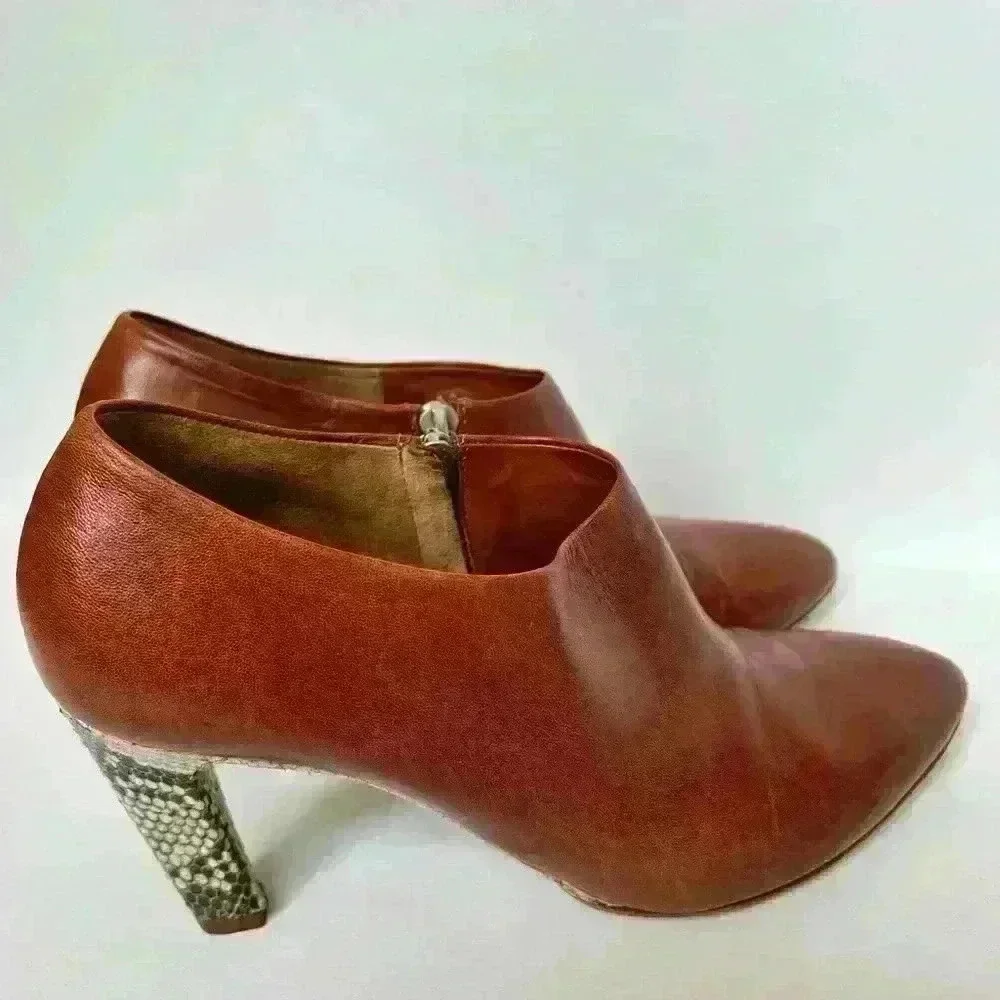 Dries Van Noten Leather Python Heel Booties - Picture 7 of 10